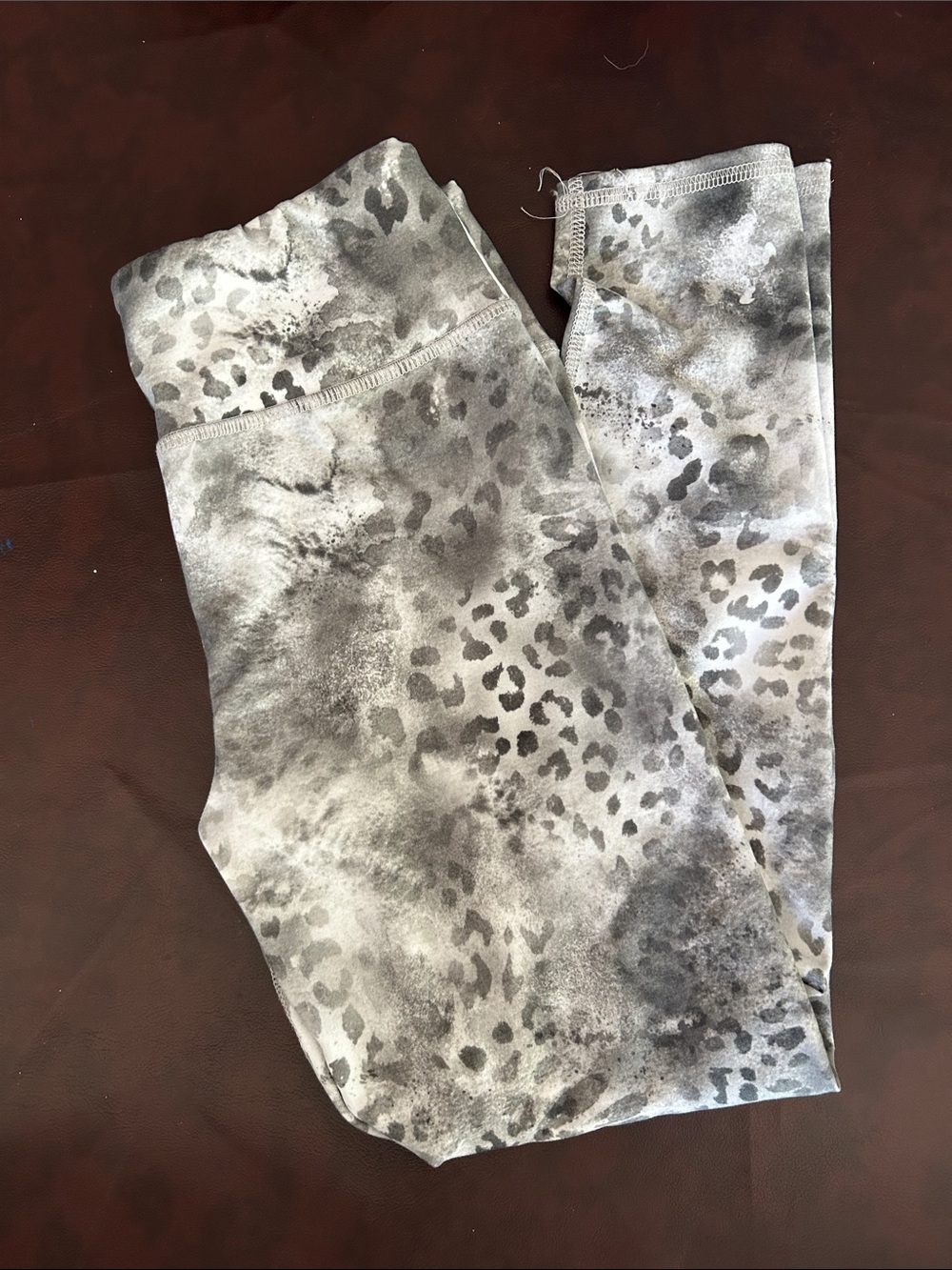 Evolution and Creation Grey and White Leopard-Print Kids Leggings
